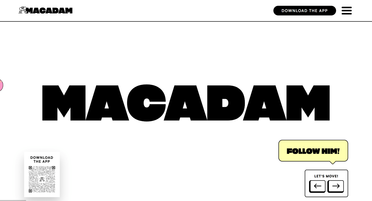 Página inicial do Macadam mostrando visão geral da plataforma e oportunidades de ganhos