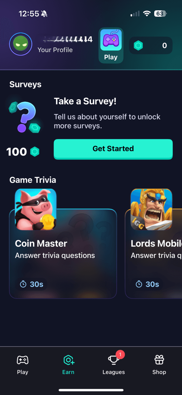 Mistplay mobile app screenshot displaying available games, playtime tracking, and gift card redemption options